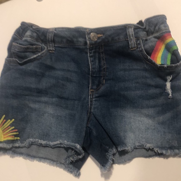 Girls super stretch cat & Jack elastic stretchy rainbow shorts - Picture 1 of 10